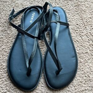 Torrid Black Ankle Strap Sandals